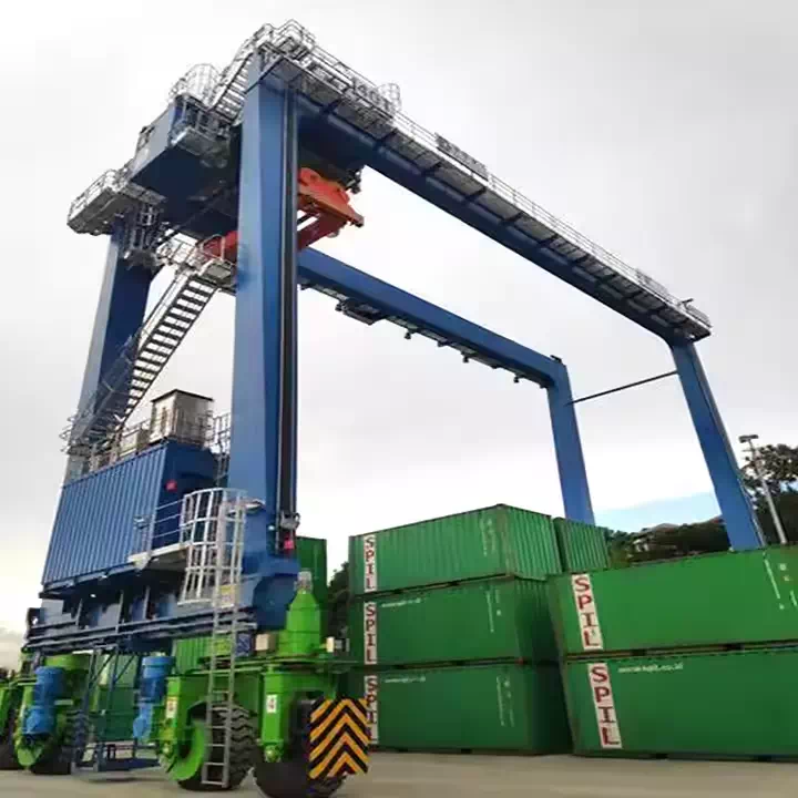 Heavy-Duty Rubber Tyred Gantry Crane for Efficient Container Stacking