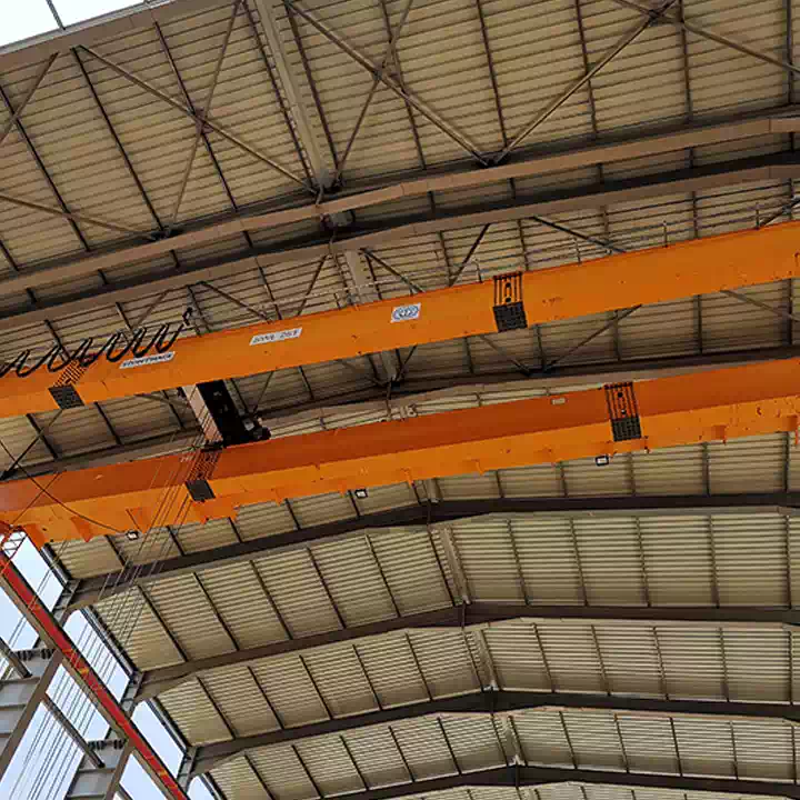 Industrial Double-Girder Bridge Crane with Grab & Hook Attachment